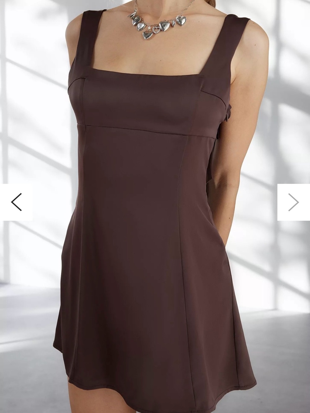 Urban Outfitters Brown Square Neck Mini Dress